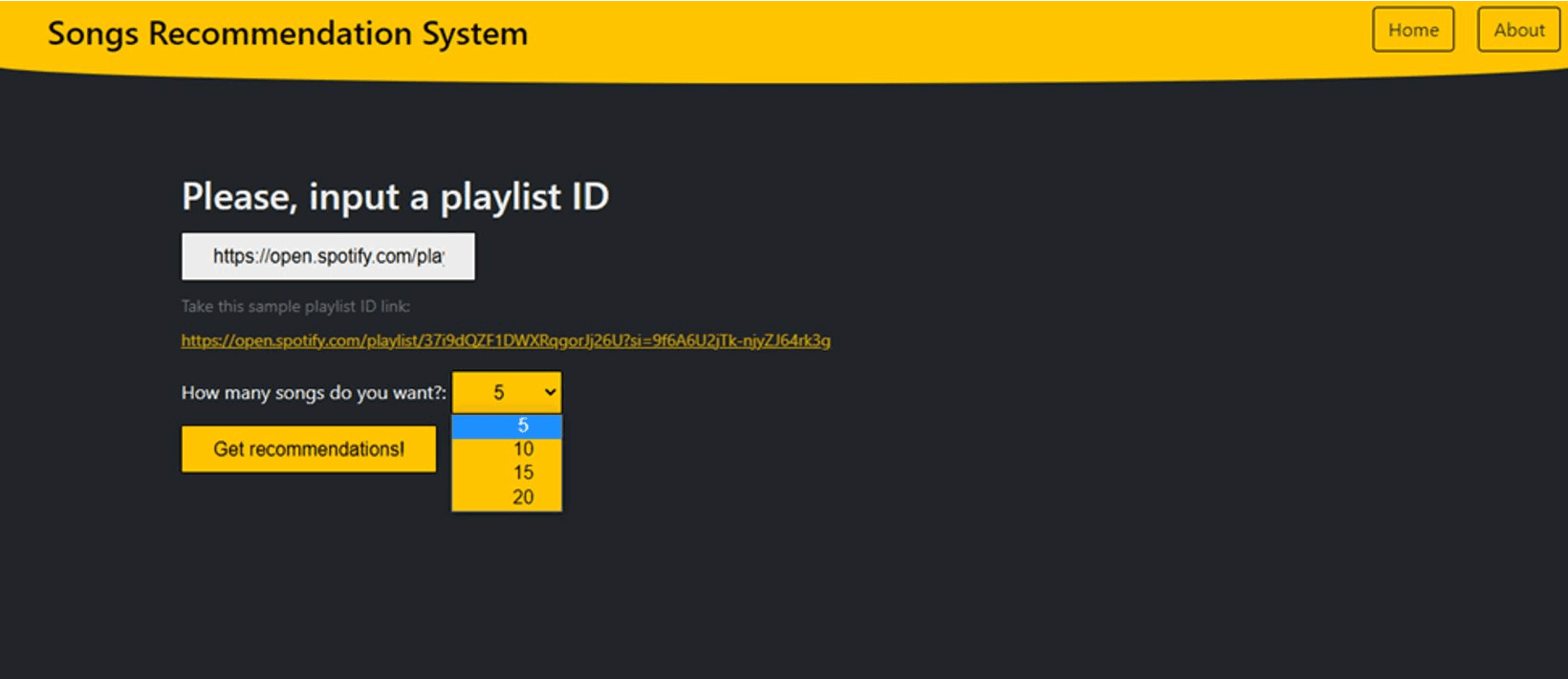 final product for spotify recommendation system